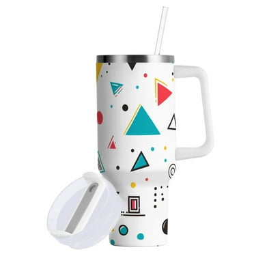 Yayeee 40oz Stainless Steel Tumbler with Handle Double Insulated Bottle, Red Simple Shapes
