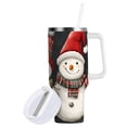 thumbnail image 1 of Yayeee 40oz Stainless Steel Tumbler with Straw and Handle Double-Wall Insulated Travel Water Bottle, Red Snowmen, 1 of 8