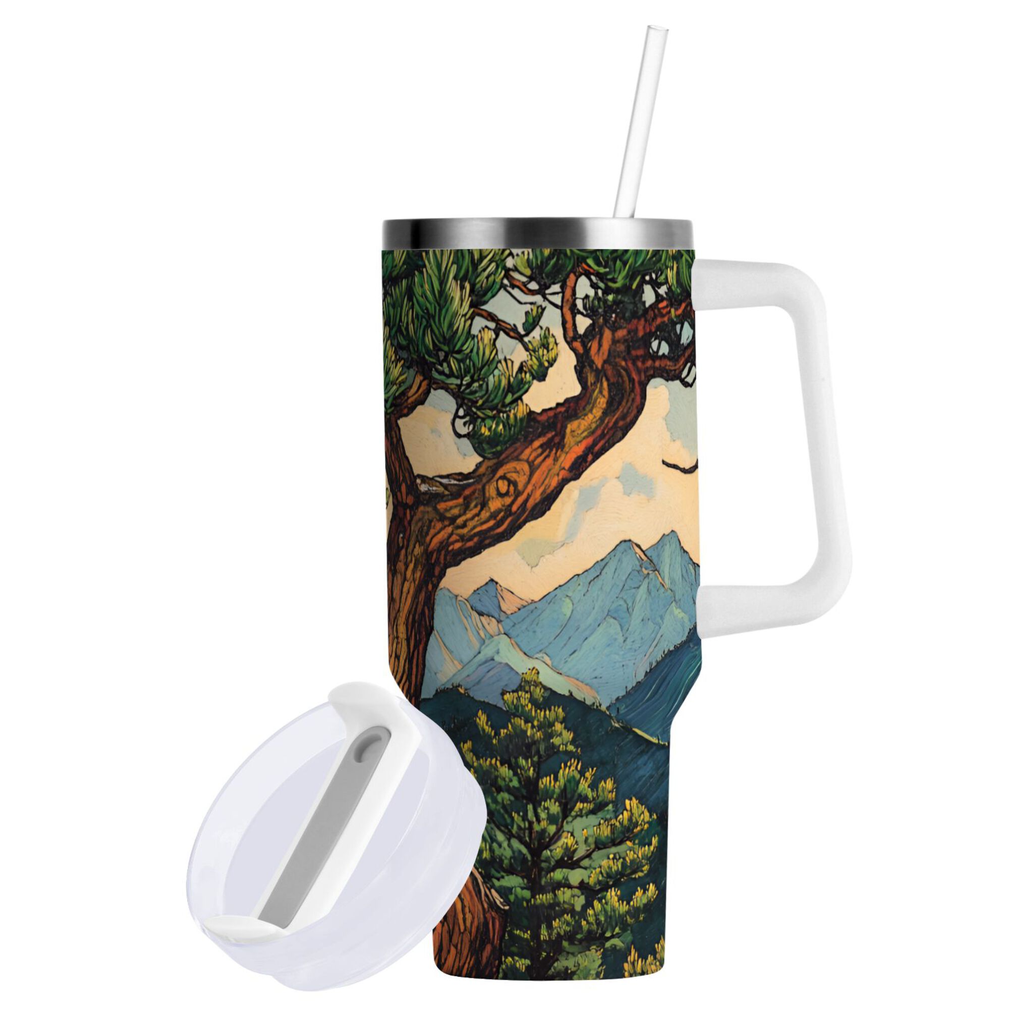 Yayeee Stainless Steel Tumbler with Straw and Handle 40oz Insulated