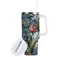thumbnail image 1 of Yayeee 40oz Stainless Steel Tumbler with Straw and Handle Double-Wall Insulated Travel Water Bottle, Sea Plants Pattern, 1 of 8