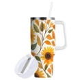 thumbnail image 1 of Yayeee 40oz Stainless Steel Tumbler with Straw and Handle Double-Wall Insulated Travel Water Bottle, Watercolor Sunflowers, 1 of 8