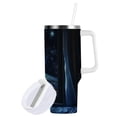 thumbnail image 1 of Yayeee 40oz Stainless Steel Tumbler with Straw and Handle Double-Wall Insulated Travel Water Bottle, Window Earth, 1 of 8