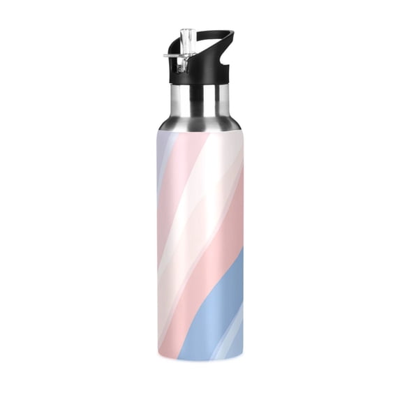 Yayeee 20oz Insulated Water Bottle Double Wall Stainless Steel with Flip Straw Lid, Abstract Blue