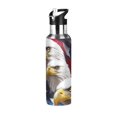 thumbnail image 1 of Yayeee 20oz Insulated Water Bottle Double Wall Stainless Steel with Flip Straw Lid, American Eagle Pattern, 1 of 7
