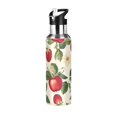 thumbnail image 1 of Yayeee 20oz Insulated Water Bottle Double Wall Stainless Steel with Flip Straw Lid, Apple Leaves Pattern, 1 of 7