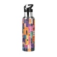 thumbnail image 1 of Yayeee 20oz Insulated Water Bottle Double Wall Stainless Steel with Flip Straw Lid, Art Buildings, 1 of 7