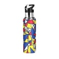 thumbnail image 1 of Yayeee 20oz Insulated Water Bottle Double Wall Stainless Steel with Flip Straw Lid, Art Triangles, 1 of 7