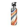 thumbnail image 1 of Yayeee 20oz Insulated Water Bottle Double Wall Stainless Steel with Flip Straw Lid, Beige Abstract Wavy, 1 of 7