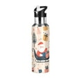 thumbnail image 1 of Yayeee 20oz Double Wall Stainless Steel Water Bottle with Flip Straw, Beige Christmas Santa, 1 of 7