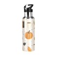 thumbnail image 1 of Yayeee 20oz Insulated Water Bottle Double Wall Stainless Steel with Flip Straw Lid, Beige Fall Pumpkin, 1 of 7
