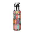 thumbnail image 1 of Yayeee 20oz Insulated Water Bottle Double Wall Stainless Steel with Flip Straw Lid, Beige Jar, 1 of 7