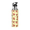 thumbnail image 1 of Yayeee 20oz Insulated Water Bottle Double Wall Stainless Steel with Flip Straw Lid, Beige Watermelon Pattern, 1 of 7