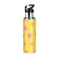thumbnail image 1 of Yayeee 20oz Insulated Water Bottle Double Wall Stainless Steel with Flip Straw Lid, Big Pink Stars Pattern, 1 of 7