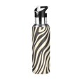 thumbnail image 1 of Yayeee 20oz Insulated Water Bottle Double Wall Stainless Steel with Flip Straw Lid, Black Lines, 1 of 7