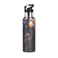 thumbnail image 1 of Yayeee 20oz Insulated Water Bottle Double Wall Stainless Steel with Flip Straw Lid, Black Watercolor Space, 1 of 7