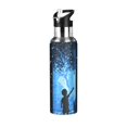thumbnail image 1 of Yayeee 20oz Insulated Water Bottle Double Wall Stainless Steel with Flip Straw Lid, Blue Butterfly, 1 of 7