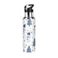 thumbnail image 1 of Yayeee 20oz Insulated Water Bottle Double Wall Stainless Steel with Flip Straw Lid, Blue Cute Snowmen, 1 of 7