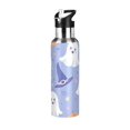 thumbnail image 1 of Yayeee 20oz Insulated Water Bottle Double Wall Stainless Steel with Flip Straw Lid, Blue Halloween, 1 of 7