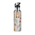 thumbnail image 1 of Yayeee 20oz Insulated Water Bottle Double Wall Stainless Steel with Flip Straw Lid, Brown Cartoon Bears, 1 of 7