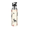 thumbnail image 1 of Yayeee 20oz Insulated Water Bottle Double Wall Stainless Steel with Flip Straw Lid, Christmas Forest, 1 of 7