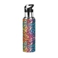 thumbnail image 1 of Yayeee 20oz Insulated Water Bottle Double Wall Stainless Steel with Flip Straw Lid, Colorful Dragon Scales Pattern, 1 of 7