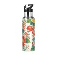 thumbnail image 1 of Yayeee 20oz Insulated Water Bottle Double Wall Stainless Steel with Flip Straw Lid, Colorful Flowers Pattern, 1 of 7