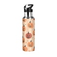 thumbnail image 1 of Yayeee 20oz Insulated Water Bottle Double Wall Stainless Steel with Flip Straw Lid, Colorful Halloween Pumpkin Pattern, 1 of 7