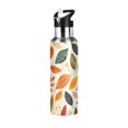 thumbnail image 1 of Yayeee 20oz Insulated Water Bottle Double Wall Stainless Steel with Flip Straw Lid, Colorful Leaves, 1 of 7