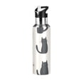 thumbnail image 1 of Yayeee 20oz Insulated Water Bottle Double Wall Stainless Steel with Flip Straw Lid, Cute Cartoon Cats, 1 of 7