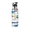 thumbnail image 1 of Yayeee 20oz Insulated Water Bottle Double Wall Stainless Steel with Flip Straw Lid, Dark Blue Hand Drawn Sailboats, 1 of 7