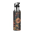 thumbnail image 1 of Yayeee 20oz Insulated Water Bottle Double Wall Stainless Steel with Flip Straw Lid, Dark Floral Pattern, 1 of 7