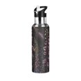 thumbnail image 1 of Yayeee 20oz Insulated Water Bottle Double Wall Stainless Steel with Flip Straw Lid, Dark Gothic Floral, 1 of 7
