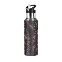 Yayeee 20oz Double Wall Stainless Steel Water Bottle with Flip Straw, Dark Gothic Floral