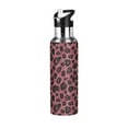 thumbnail image 1 of Yayeee 20oz Insulated Water Bottle Double Wall Stainless Steel with Flip Straw Lid, Deep Red Leopard Pattern, 1 of 7