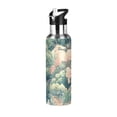 thumbnail image 1 of Yayeee 20oz Insulated Water Bottle Double Wall Stainless Steel with Flip Straw Lid, Floral Forest Pattern, 1 of 7