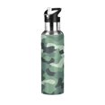 thumbnail image 1 of Yayeee 20oz Double Wall Stainless Steel Water Bottle with Flip Straw, Forest Camouflage Pattern, 1 of 7