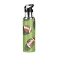 thumbnail image 1 of Yayeee 20oz Insulated Water Bottle Double Wall Stainless Steel with Flip Straw Lid, Game Day Footballs, 1 of 7