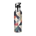 thumbnail image 1 of Yayeee 20oz Insulated Water Bottle Double Wall Stainless Steel with Flip Straw Lid, Geometric Pattern, 1 of 7