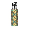 thumbnail image 1 of Yayeee 20oz Insulated Water Bottle Double Wall Stainless Steel with Flip Straw Lid, Geometric Patterns, 1 of 7