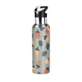 thumbnail image 1 of Yayeee 20oz Double Wall Stainless Steel Water Bottle with Flip Straw, Gray Acorns Pattern, 1 of 7
