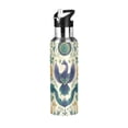 thumbnail image 1 of Yayeee 20oz Insulated Water Bottle Double Wall Stainless Steel with Flip Straw Lid, Green Animals Pattern, 1 of 7