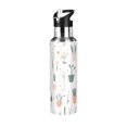 thumbnail image 1 of Yayeee 20oz Insulated Water Bottle Double Wall Stainless Steel with Flip Straw Lid, Green Garden Pattern, 1 of 7