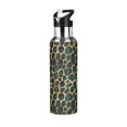 thumbnail image 1 of Yayeee 20oz Insulated Water Bottle Double Wall Stainless Steel with Flip Straw Lid, Green Leopard Print, 1 of 7