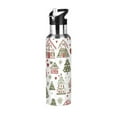 thumbnail image 1 of Yayeee 20oz Double Wall Stainless Steel Water Bottle with Flip Straw, Green Nordic Christmas, 1 of 7