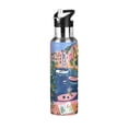 thumbnail image 1 of Yayeee 20oz Insulated Water Bottle Double Wall Stainless Steel with Flip Straw Lid, Green Window, 1 of 7