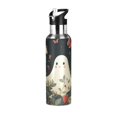 thumbnail image 1 of Yayeee 20oz Insulated Water Bottle Double Wall Stainless Steel with Flip Straw Lid, Happy Ghost, 1 of 7