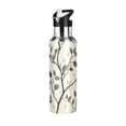 thumbnail image 1 of Yayeee 20oz Insulated Water Bottle Double Wall Stainless Steel with Flip Straw Lid, Leaves Pattern, 1 of 7