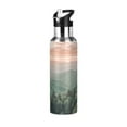 thumbnail image 1 of Yayeee 20oz Double Wall Stainless Steel Water Bottle with Flip Straw, Mountains at Dawn, 1 of 7