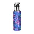 thumbnail image 1 of Yayeee 20oz Insulated Water Bottle Double Wall Stainless Steel with Flip Straw Lid, Neon Pink Starfish, 1 of 7