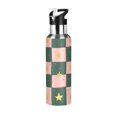 thumbnail image 1 of Yayeee 20oz Insulated Water Bottle Double Wall Stainless Steel with Flip Straw Lid, Pink Abstract, 1 of 7